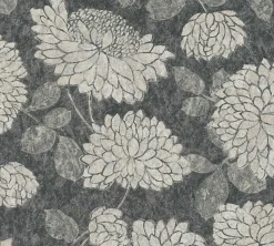 Vliestapete Floral Blumen Schwarz Creme Metallic 39025-3
