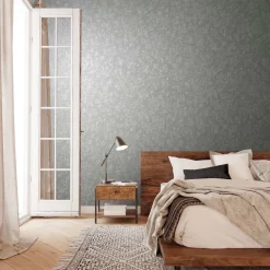 Vliestapete Floral Blumen Struktur Grau Beige 82359