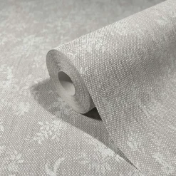 Vliestapete Floral Blumen Struktur Grau Beige 82359