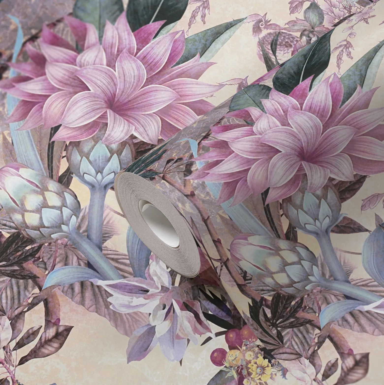 Vliestapete Floral Blumen Vintage beige bunt 38177-4
