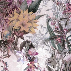 Vliestapete Floral Blumen Vintage hellgrau bunt 38177-5