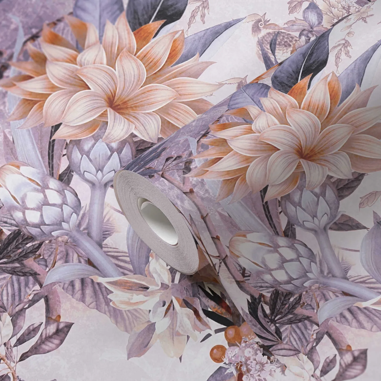 Vliestapete Floral Blumen Vintage weiß bunt 38177-2