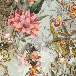 Vliestapete Floral Blumen Vintage grün bunt 38177-1