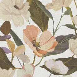 Vliestapete Floral Blumen Weiß Grün Creme 10508-05