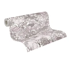 Vliestapete Floral Blumen weiß braun creme 37756-5