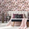 Vliestapete Floral Blumen Zweige Rosa Weiß 47465