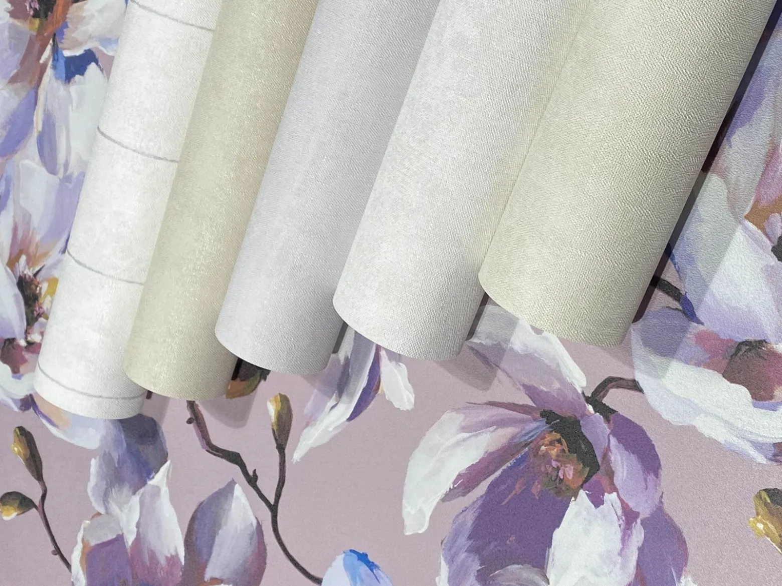 Vliestapete Floral Blumen Zweige Rosa Lila 47463