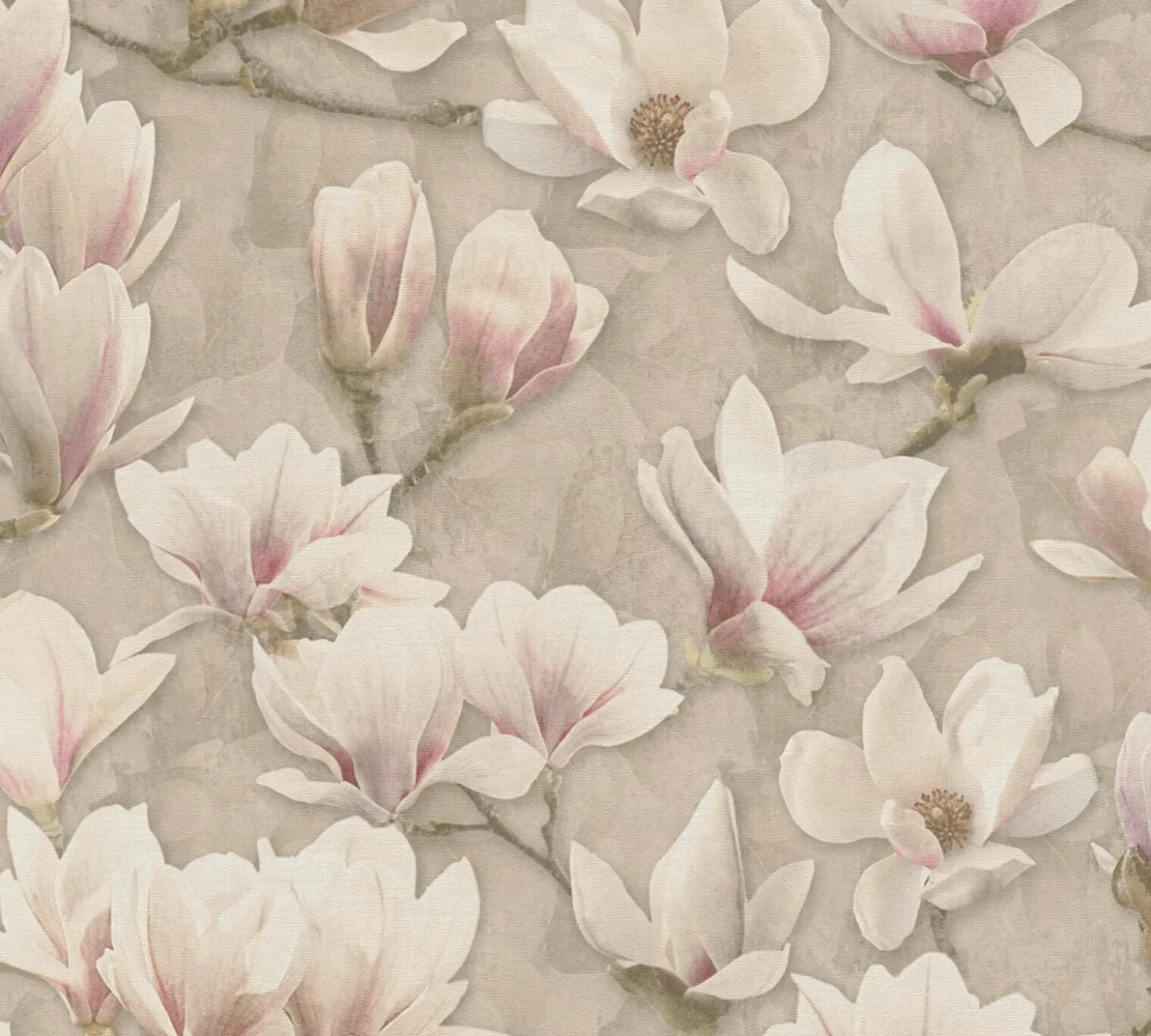 Vliestapete Floral Blume Zweige Braun Creme Rosa 39610-1