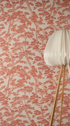 Vliestapete Floral Bäume Abstrakt Beige Rot 79001-4
