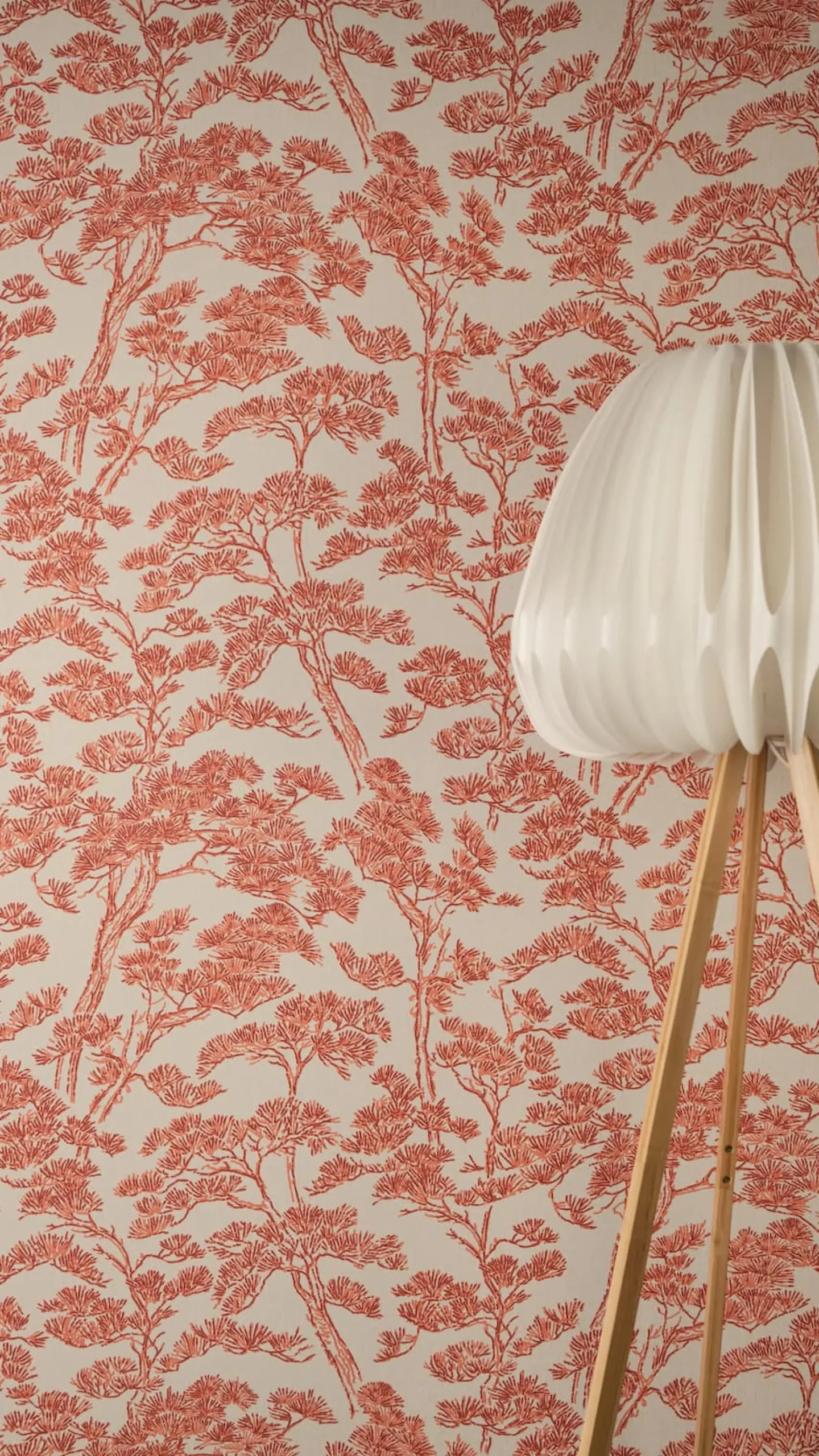 Vliestapete Floral Bäume Abstrakt Beige Rot 79001-4
