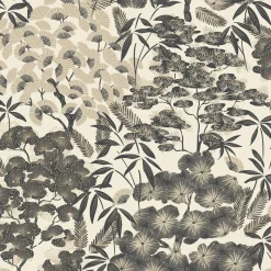 Vliestapete Floral Creme Schwarz Gold Metallic A63001