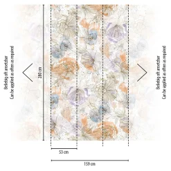 Vliestapete Floral Fineline Creme Beige Orange 39694-2