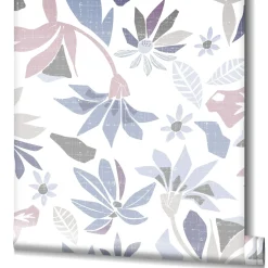 Vliestapete Floral Grafisch Weiß Lila Grau 47470