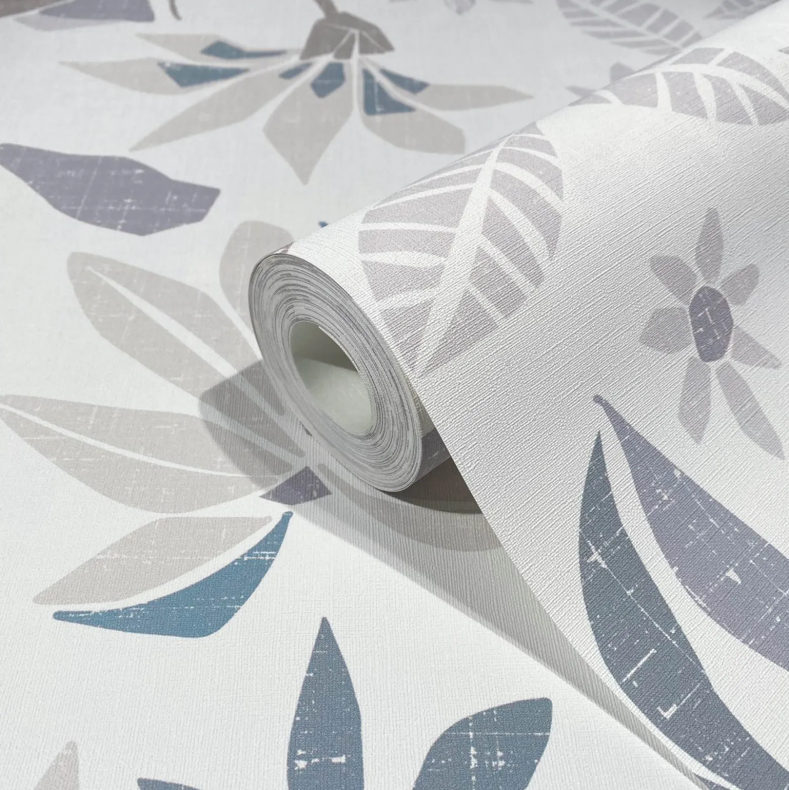Vliestapete Floral Grafisch Weiß Grau Beige 47468