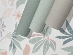 Vliestapete Floral Grafisch Weiß Beige Grün 47469