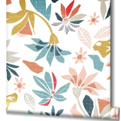 Vliestapete Floral Grafisch Weiß Blau Rot Gelb 47467