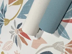 Vliestapete Floral Grafisch Weiß Blau Rot Gelb 47467