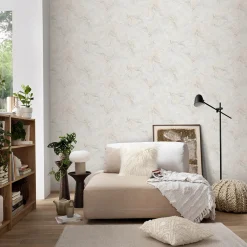 Vliestapete Floral Grau Beige Silber Glitzer 10514-02