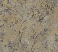 Vliestapete Floral Grau Braun Gold Metallic 39650-1