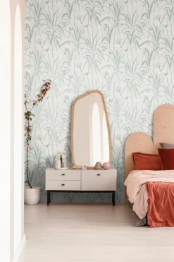 Vliestapete Floral Grau Creme Blau Metallic 39936-3