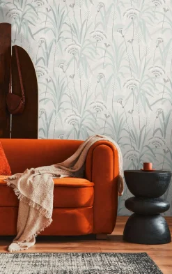 Vliestapete Floral Grau Creme Blau Metallic 39936-3