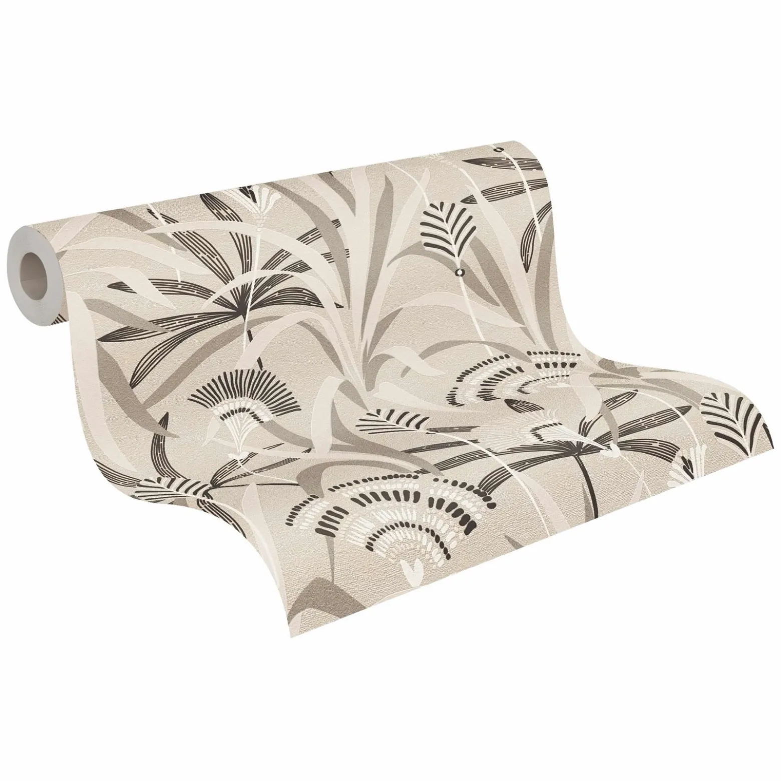 Vliestapete Floral Grau Schwarz Silber Metallic 39936-1