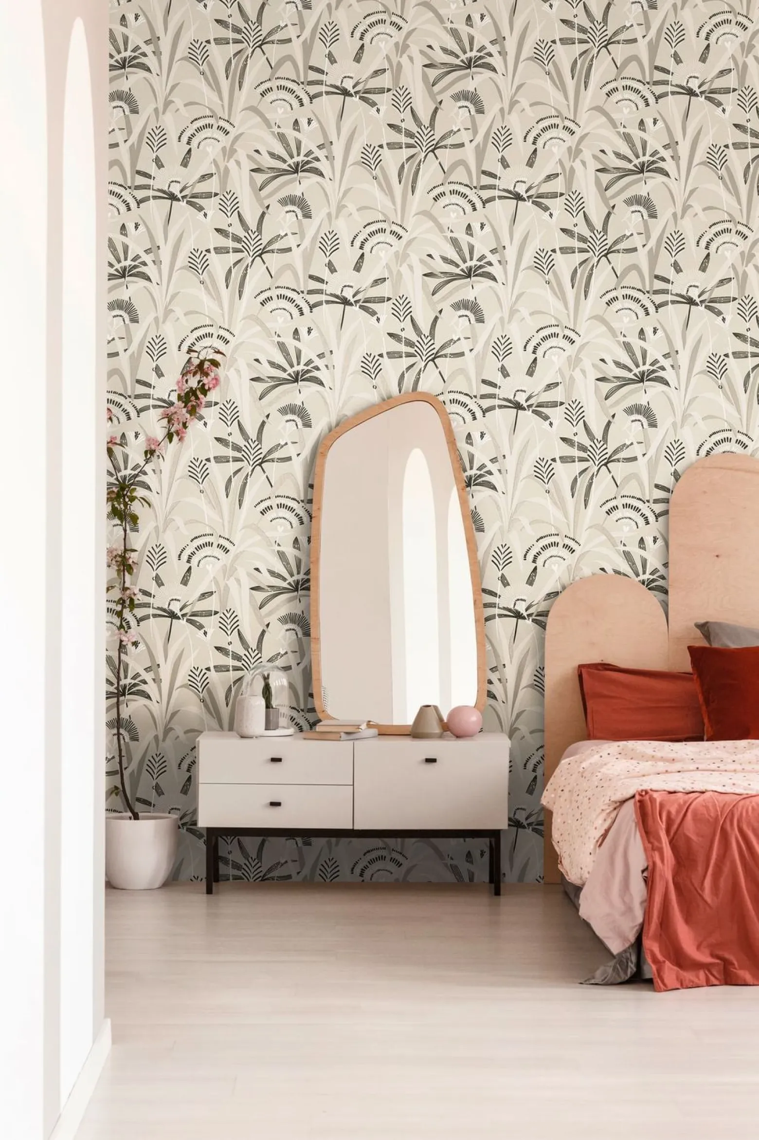 Vliestapete Floral Grau Schwarz Silber Metallic 39936-1