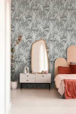 Vliestapete Floral Grau Schwarz Blau Metallic 39936-2