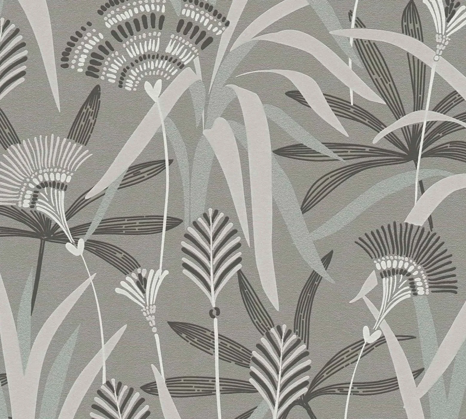 Vliestapete Floral Grau Schwarz Blau Metallic 39936-2
