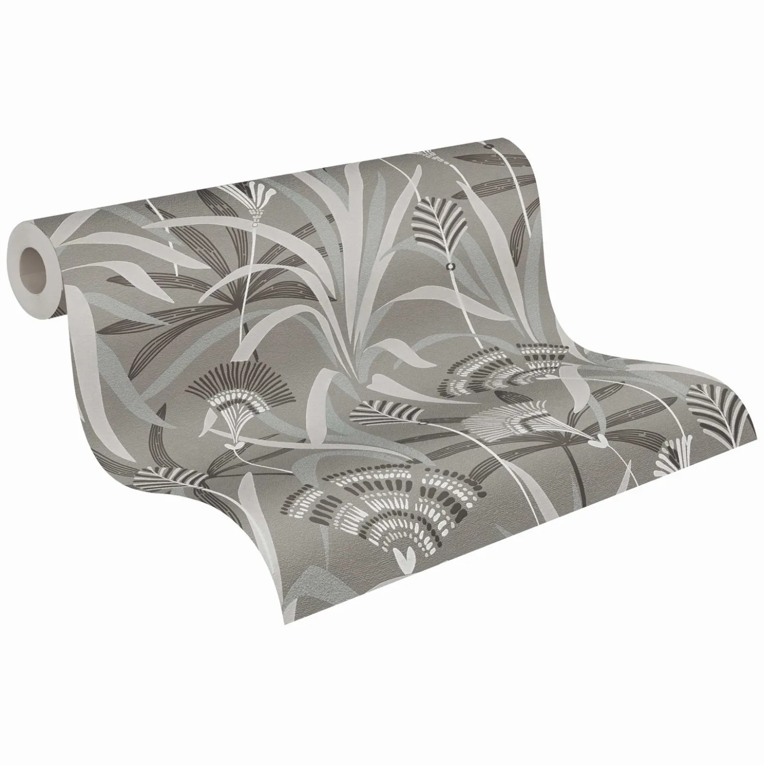 Vliestapete Floral Grau Schwarz Blau Metallic 39936-2