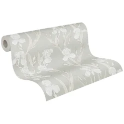 Vliestapete Floral greige weiß 37526-4