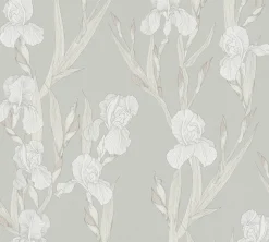 Vliestapete Floral greige weiß 37526-4