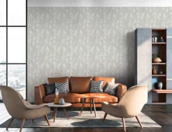 Vliestapete Floral greige weiß 37526-4