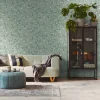 Vliestapete Floral Grün Grau Silber Metallic 39768-7