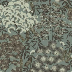Vliestapete Floral Grün Schwarz Gold Metallic A63002