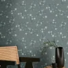 Vliestapete Floral Grün Silber Metallic 39768-3