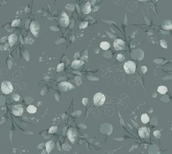 Vliestapete Floral Grün Silber Metallic 39768-3