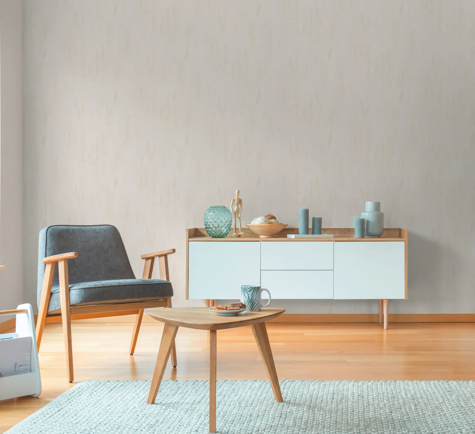 Vliestapete Floral Gräser Beige Grau Creme Metallic 79094-3