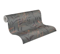 Vliestapete Floral Gräser Blätter Grau Braun 78222-2