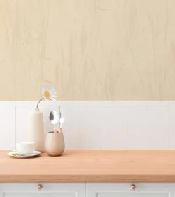 Vliestapete Floral Gräser Gelb Creme Beige Metallic 79094-4