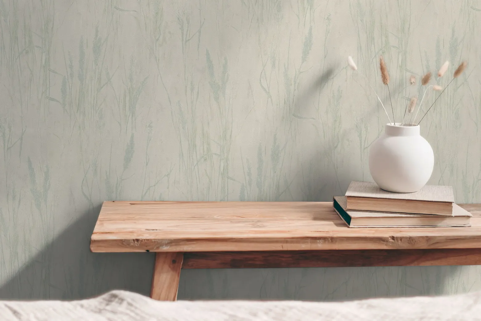 Vliestapete Floral Gräser Grau Beige Grün Metallic 79094-5