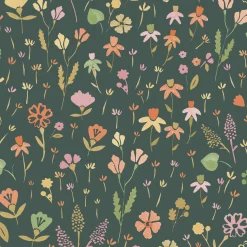 Vliestapete Floral Illustration Schwarz Gelb Rosa MN3513