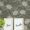 Vliestapete Floral Illustration Grün Weiß 39432-1