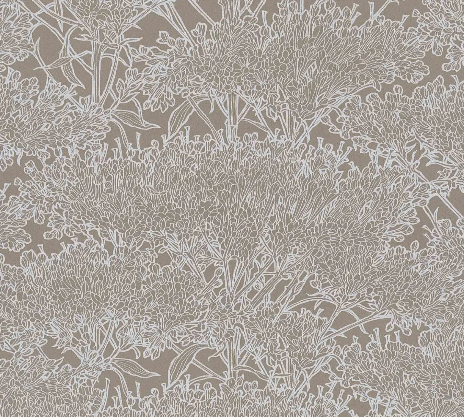Vliestapete Floral Kräuter braun silber Glanz 36972-1