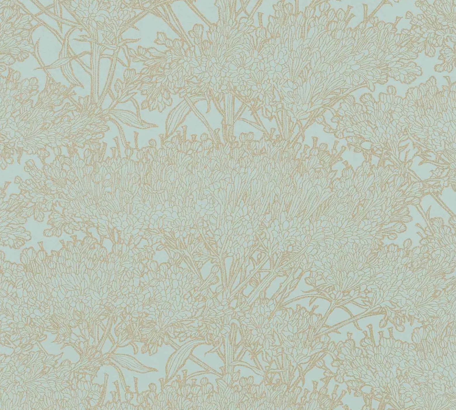 Vliestapete Floral Kräuter mint gold Glanz 36972-2