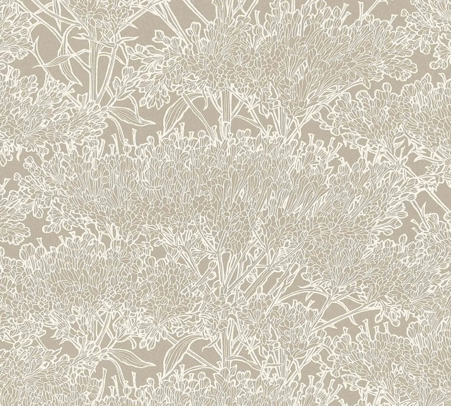 Vliestapete Floral Kräuter taupe creme Glanz 36972-4
