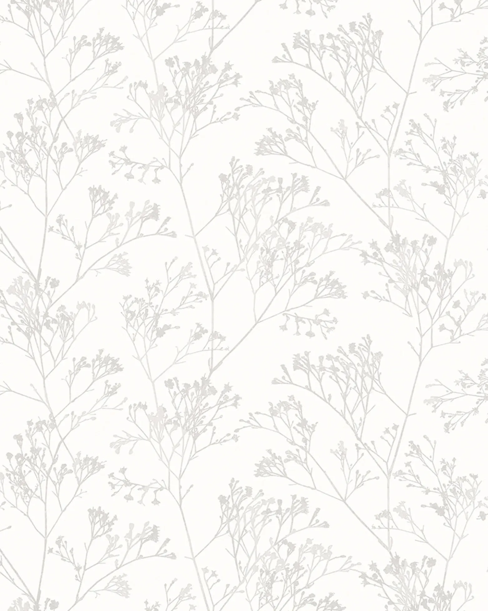 Vliestapete Floral Kräuter weiß grau Glanz 6740-10