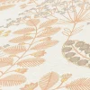 Vliestapete Floral Leinenoptik Weiß Orange 39349-1