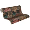 Vliestapete Floral Leinenoptik Schwarz Orange 39349-5