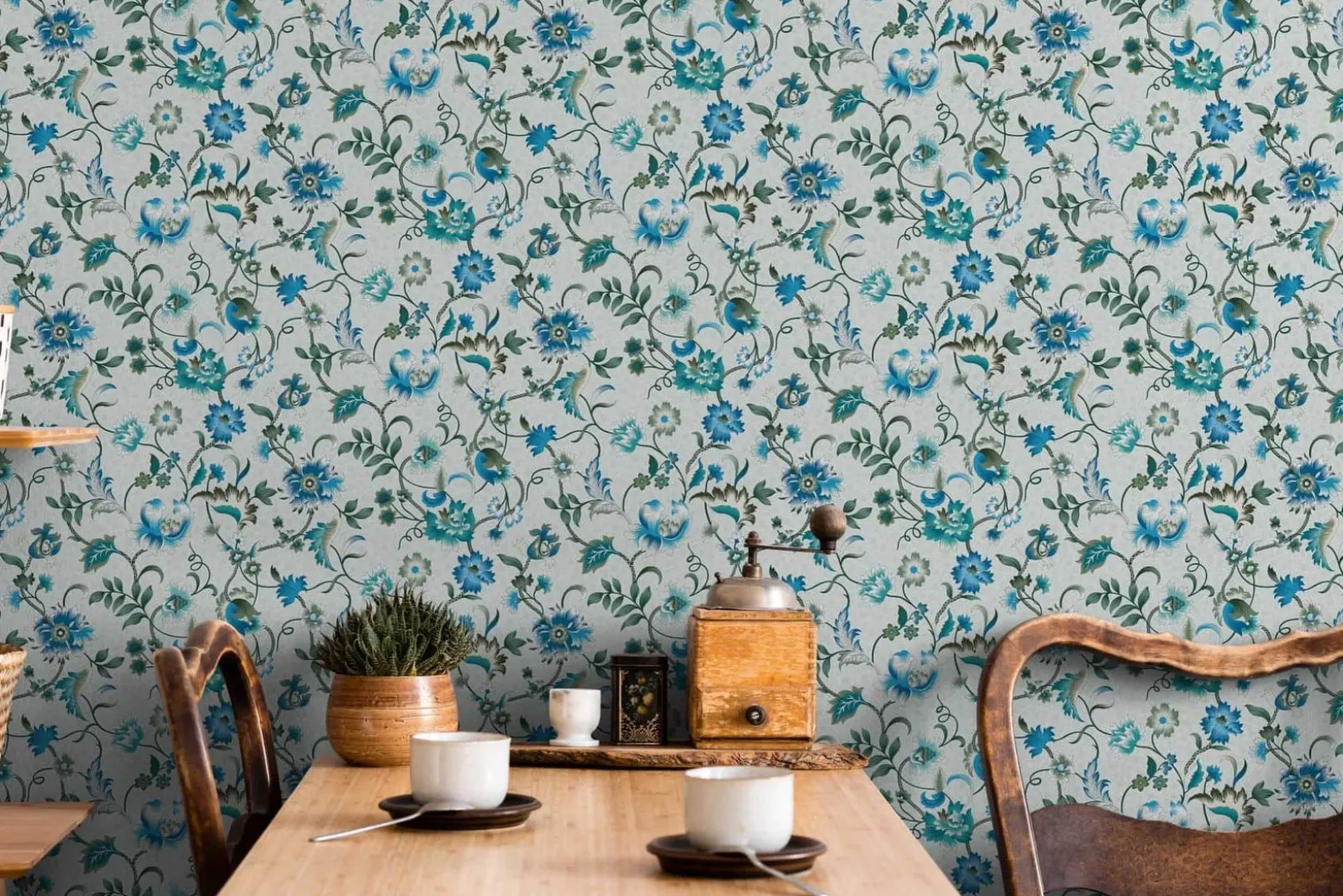 Vliestapete Floral Modern Grün Türkis Blau 47647
